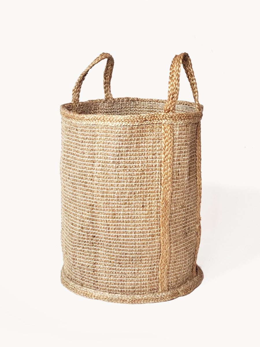 Side view of Eco-Friendly Jute Bono Hamper highlighting its spacious interior
