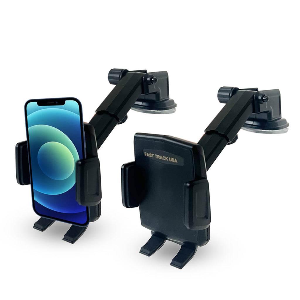 Close-up of the adaptable cradle of Fast Track USA Car Phone Mount