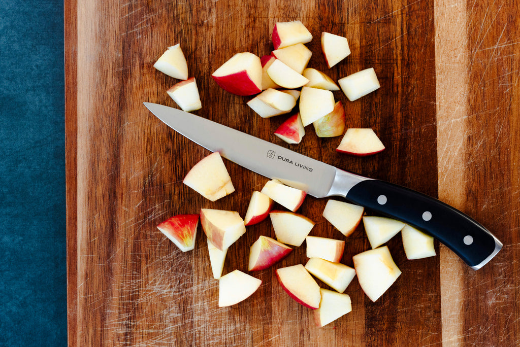 Dura Living 3-Piece knife set displayed in a modern kitchen setting