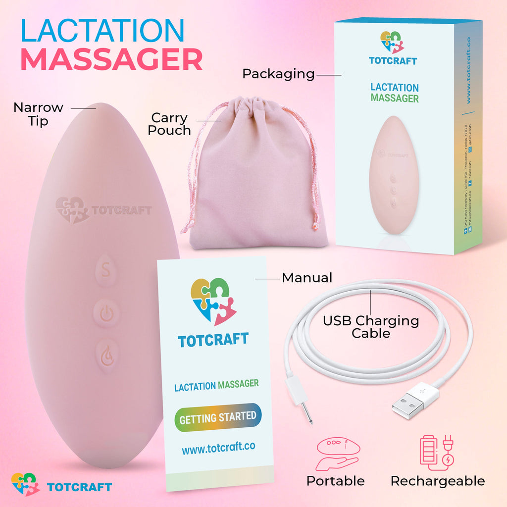 User-friendly TotCraft Lactation Massager in action during breastfeeding