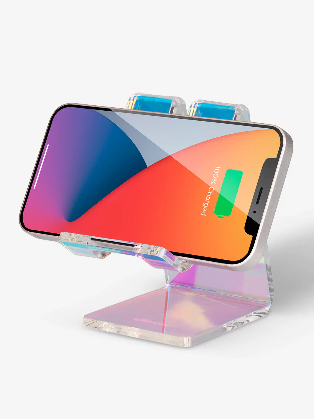 Close-up view of the reflective design of the Holographic Stand