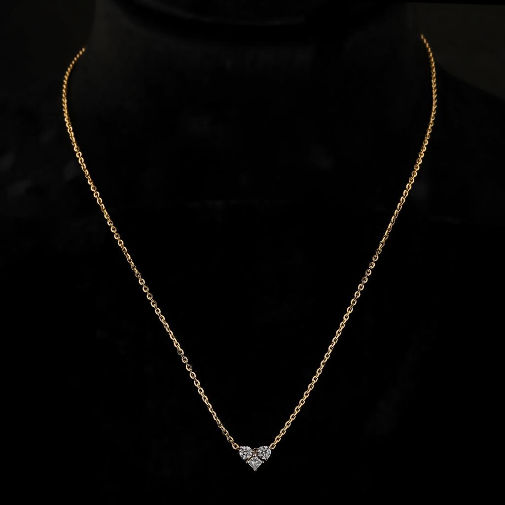 Lifestyle image of Caroline Heart Necklace worn elegantly