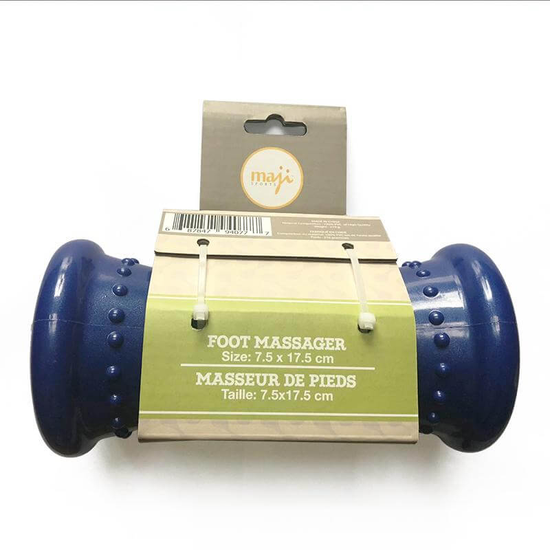 Portable Maji Sports Foot Massager on a desk for easy access