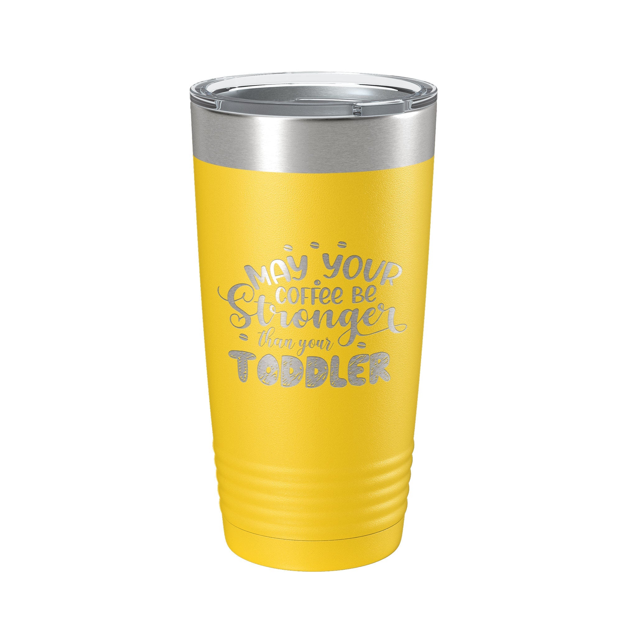 Side view showcasing the design of Empowered Mom Travel Mug