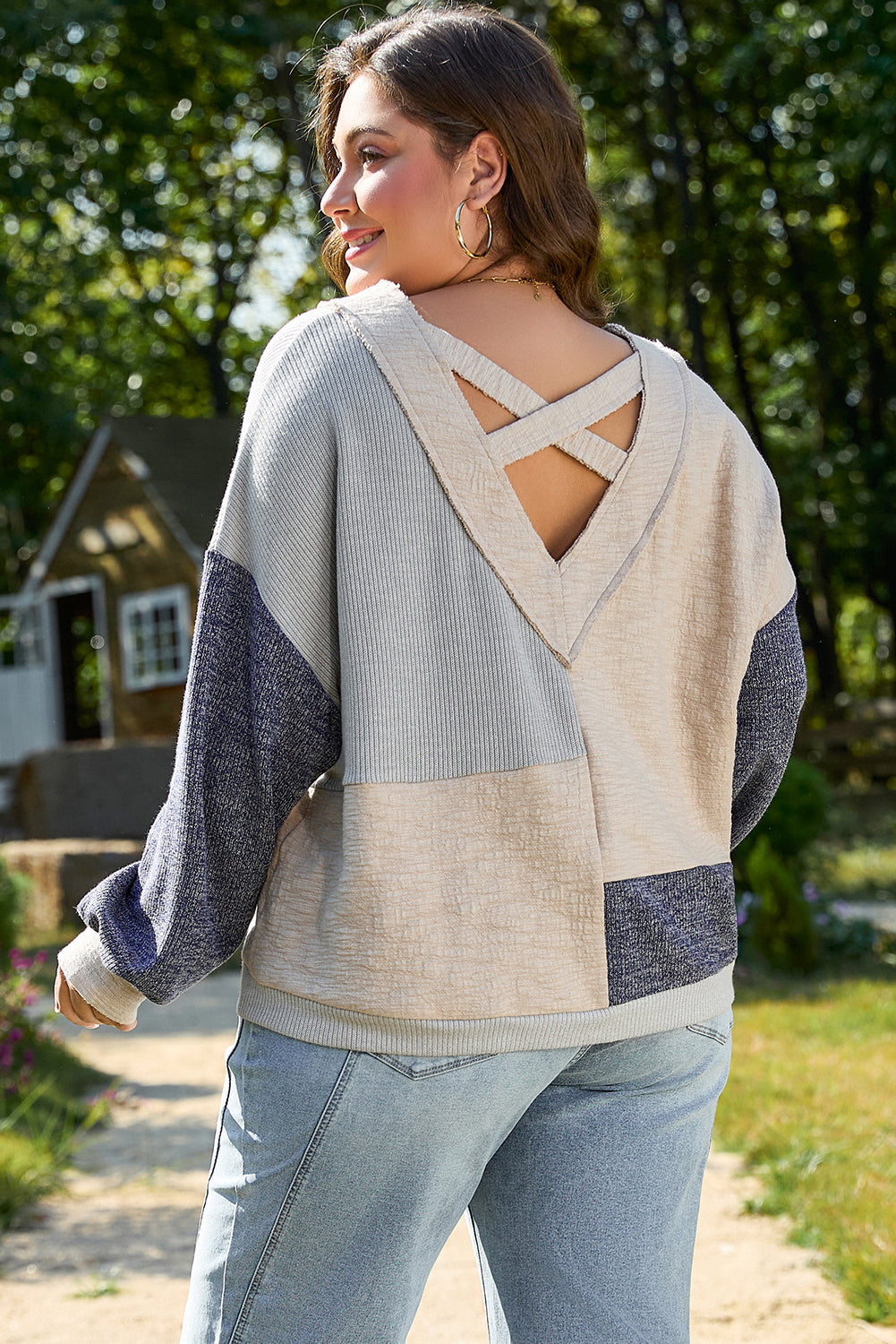 Chic Elaina Plus Size Textured V Neck Top for Effortless Style