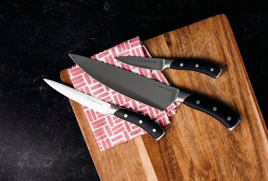 Dura Living chef knife with ergonomic handle and high carbon steel blade