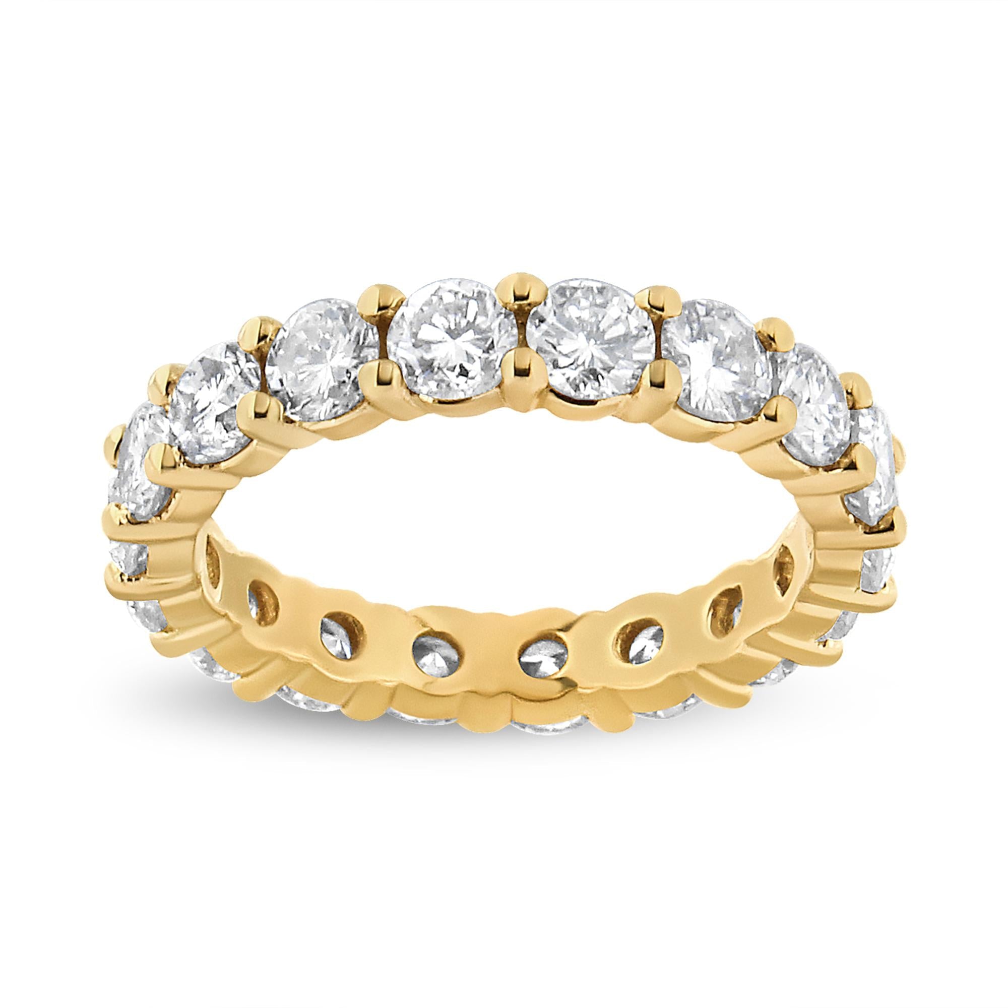 Front view of 14K Yellow Gold 3.00 Cttw Diamond Eternity Band by Infinite Jewels