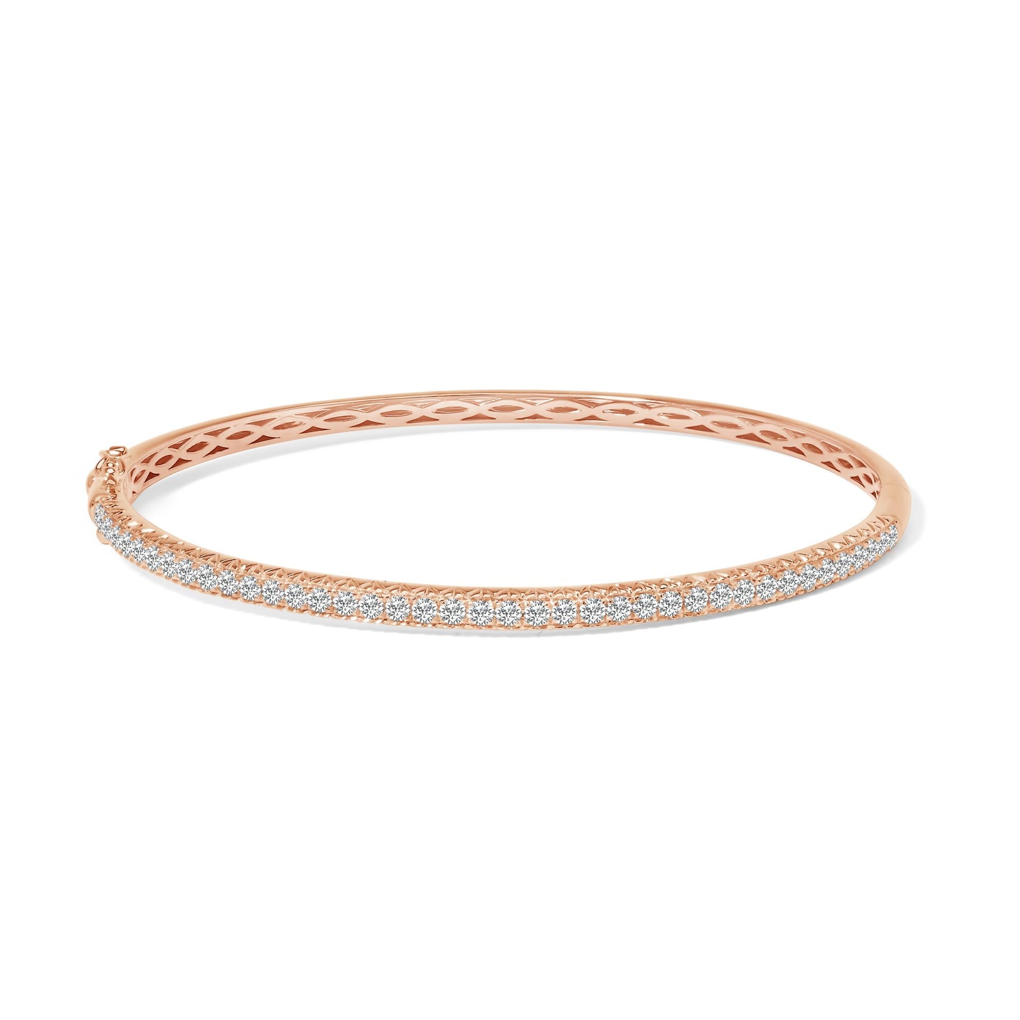 Close-up of sparkling diamonds on 14K Gold Half Eternity Bangle Bracelet