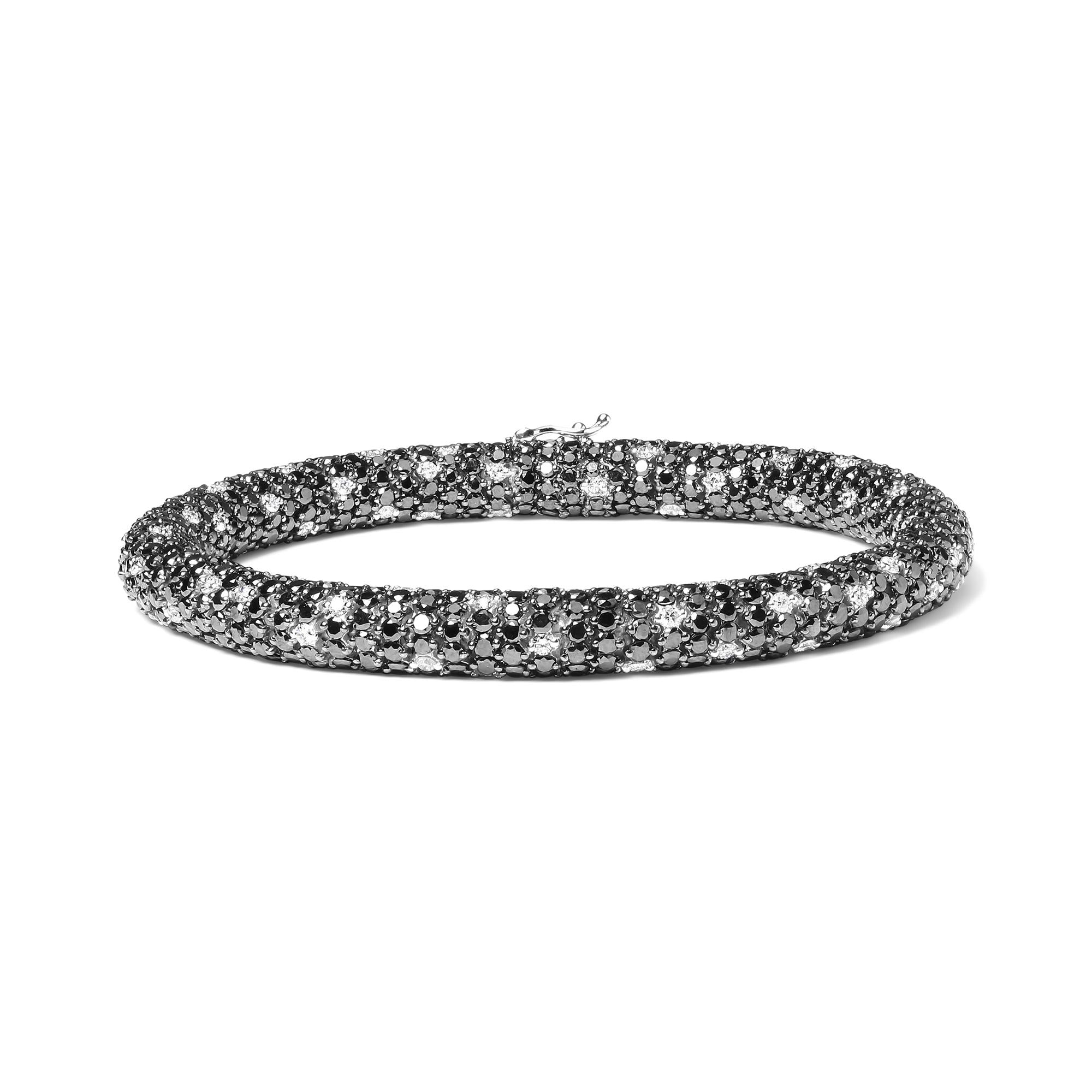 Wrist adorned with 18K White Gold Diamond Snake Skin Tennis Bracelet in style