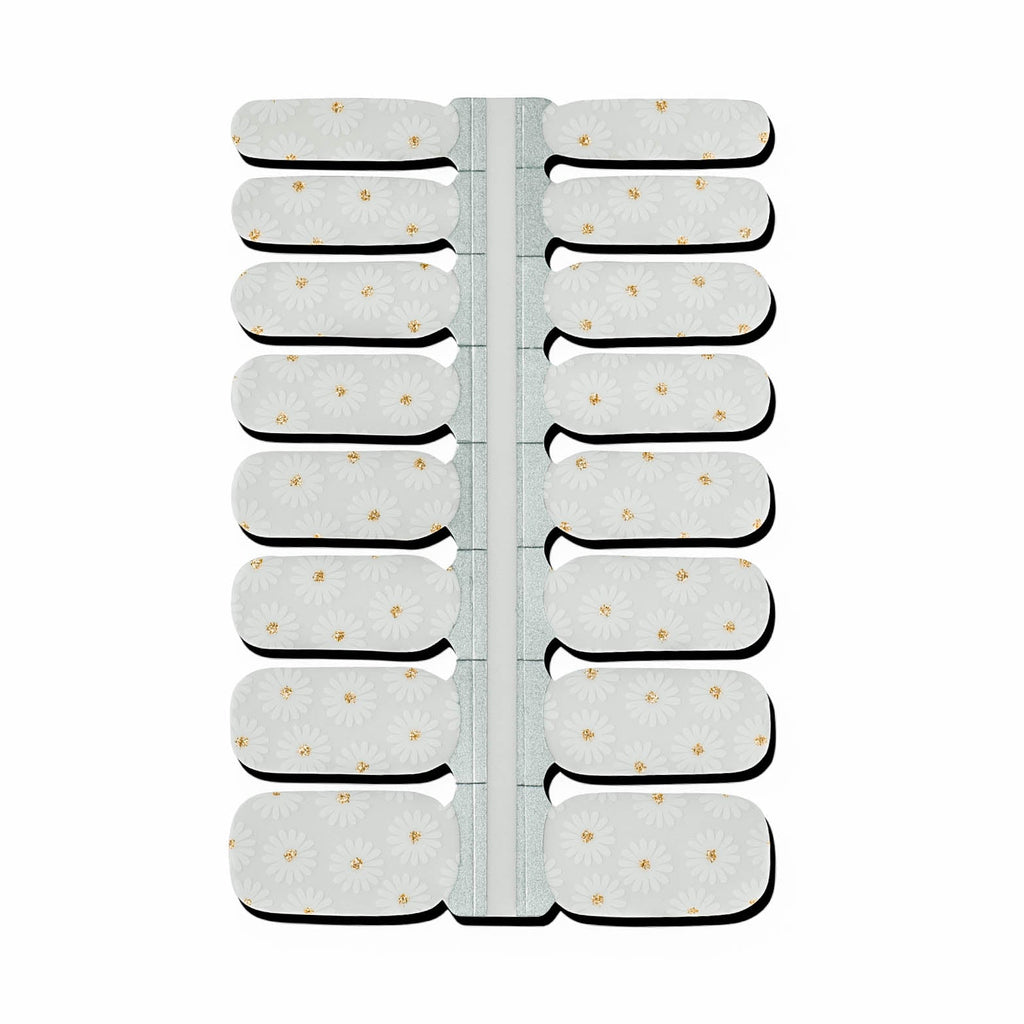 Transparent background of Retro 90's Flower Child Nail Polish Wraps