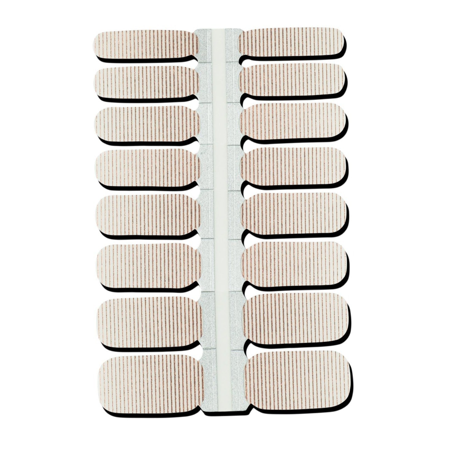 Lifestyle image showcasing Rose Gold Stripe Nail Polish Wraps in use