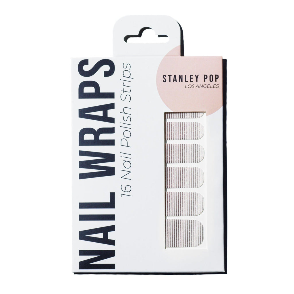 Packaging of Rose Gold Stripe Nail Polish Wraps by Stanley Pop