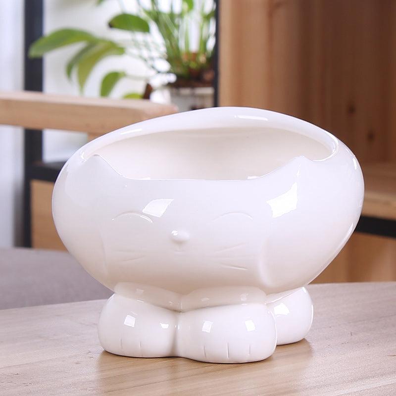 Side view of the elegant Resin Cat Feeder & Water Dispenser