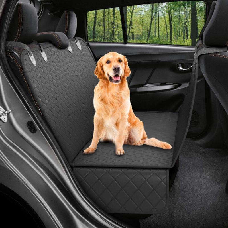 Pet enjoying the Premium Pet Travel Seat Cushion during a car ride