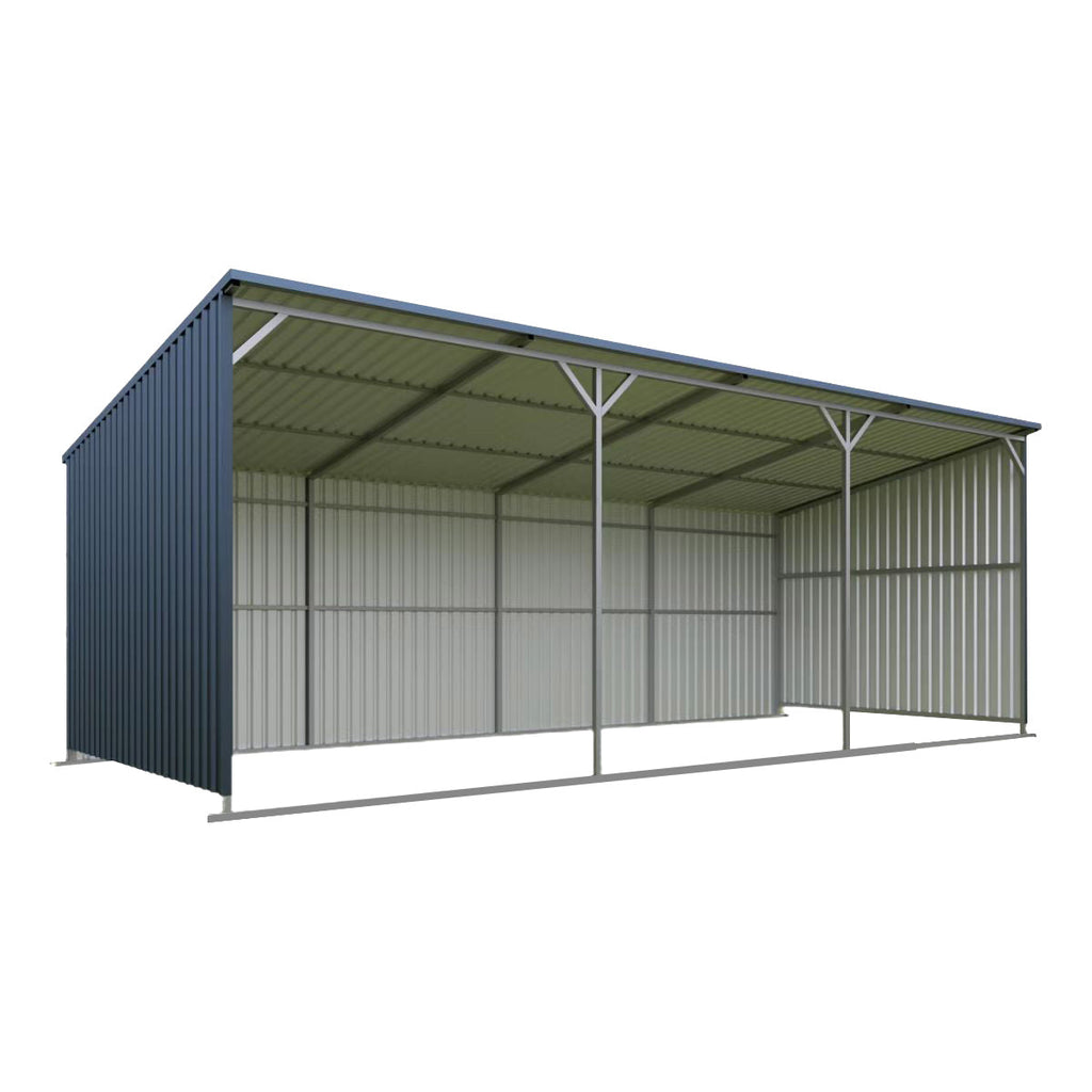 Front view of Premium 12' x 27' Horse Run-In Shed by TMG Industrial