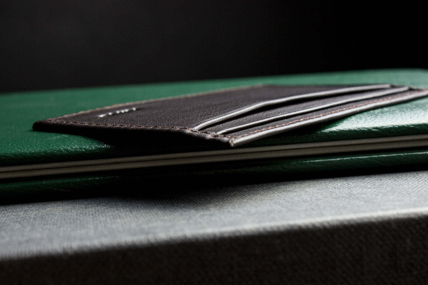 Front view of Elegant Premium Leather Card Case in rich brown by Kiko