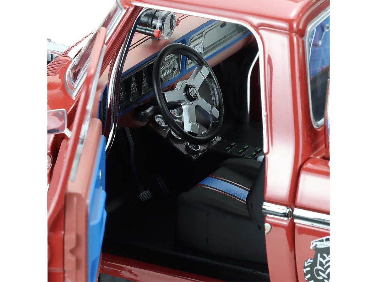 Rear view of 1979 Ford F-250 Monster Truck Diecast Model with chrome accents