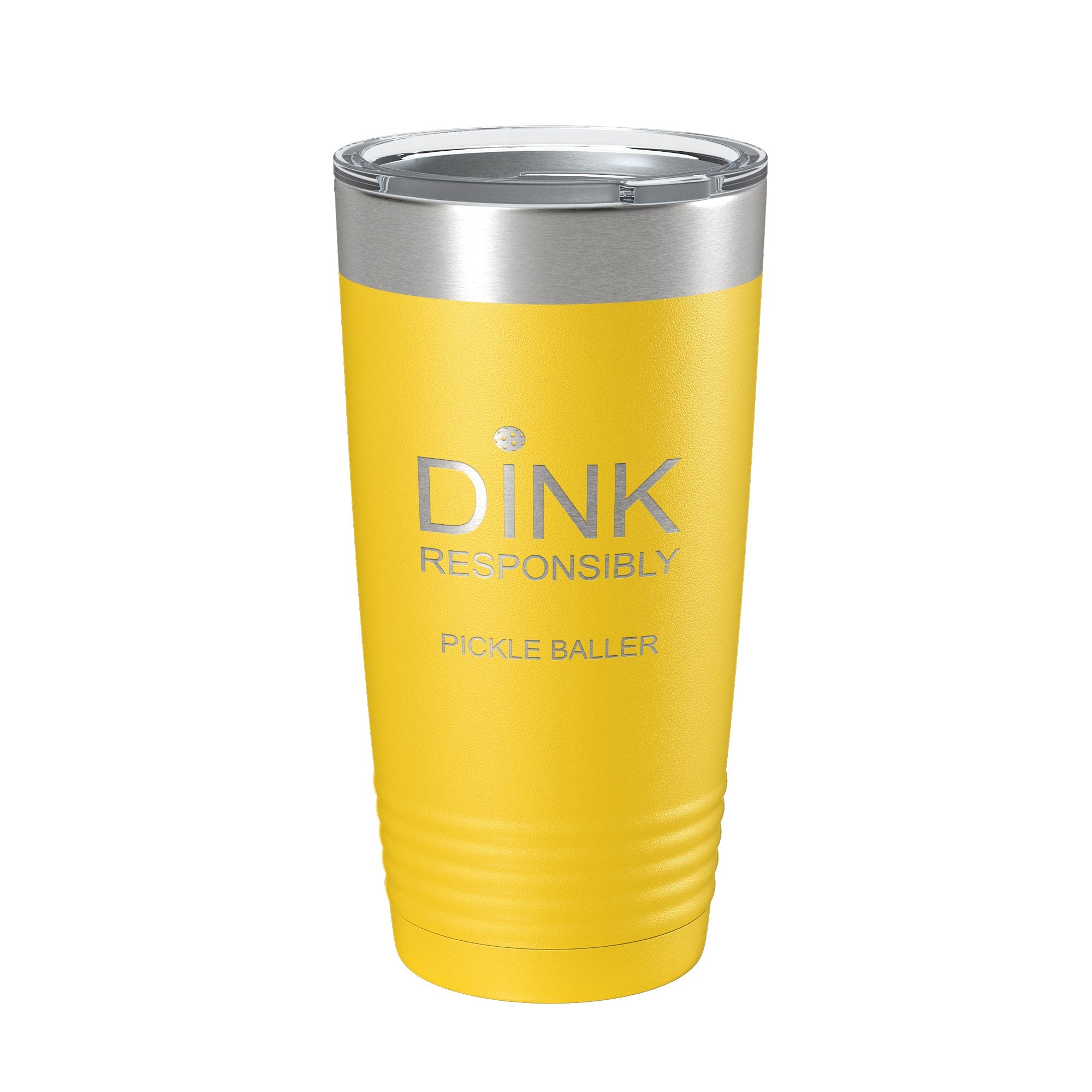 Dink Responsibly Tumbler on a nightstand with a book