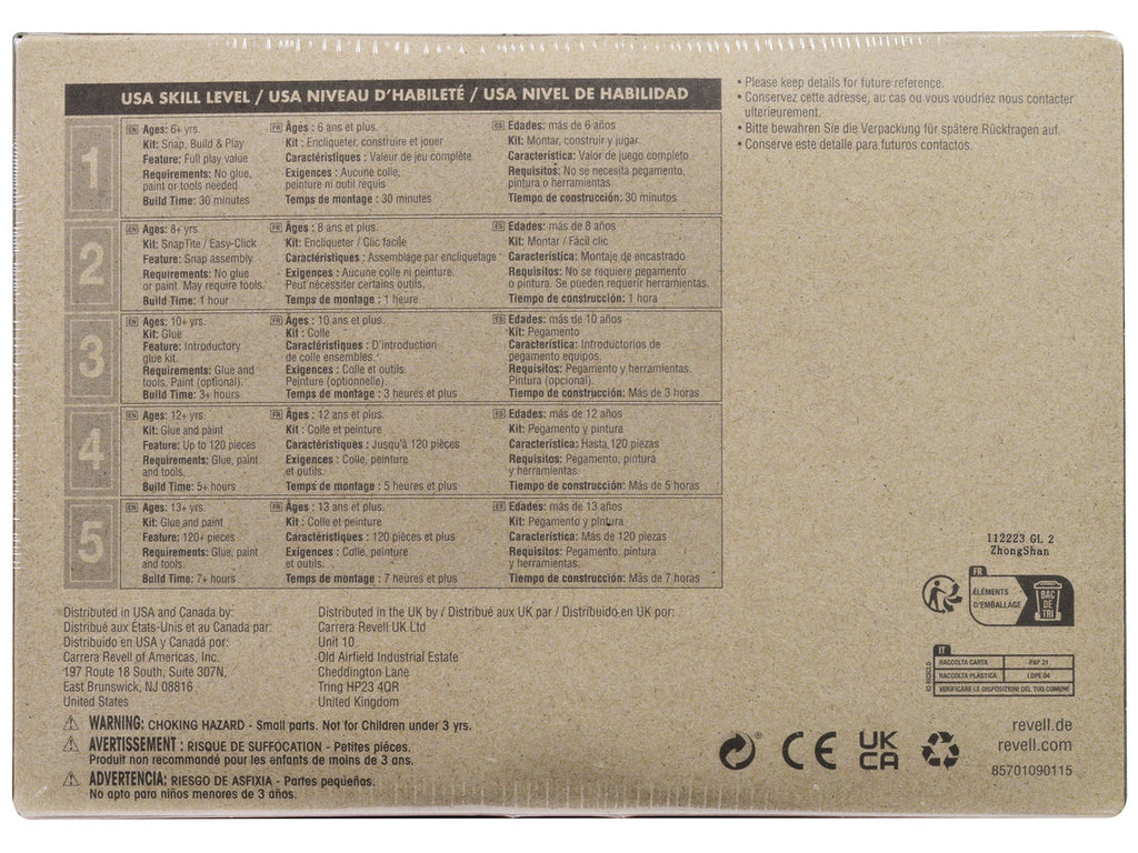 Detailed chrome parts of Revell 1968 Pontiac Firebird 400 model kit