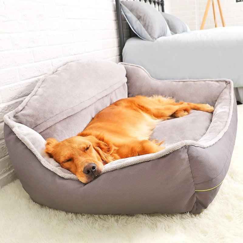 Stylish living room setting with the Dog Hugs Cat Plush Dog Sofa Bed