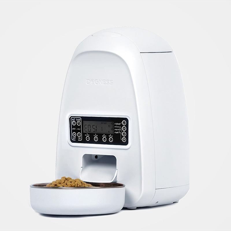 Automatic Pet Feeder in a modern kitchen setting by Dog Hugs Cat