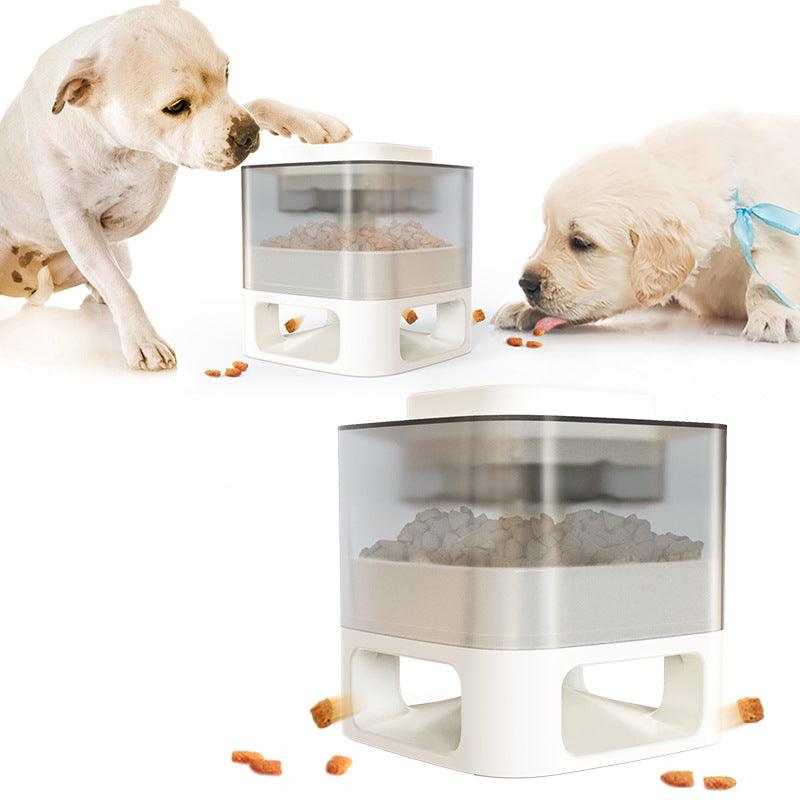 Interactive Dog Food Dispenser Toy with food inside ready for play