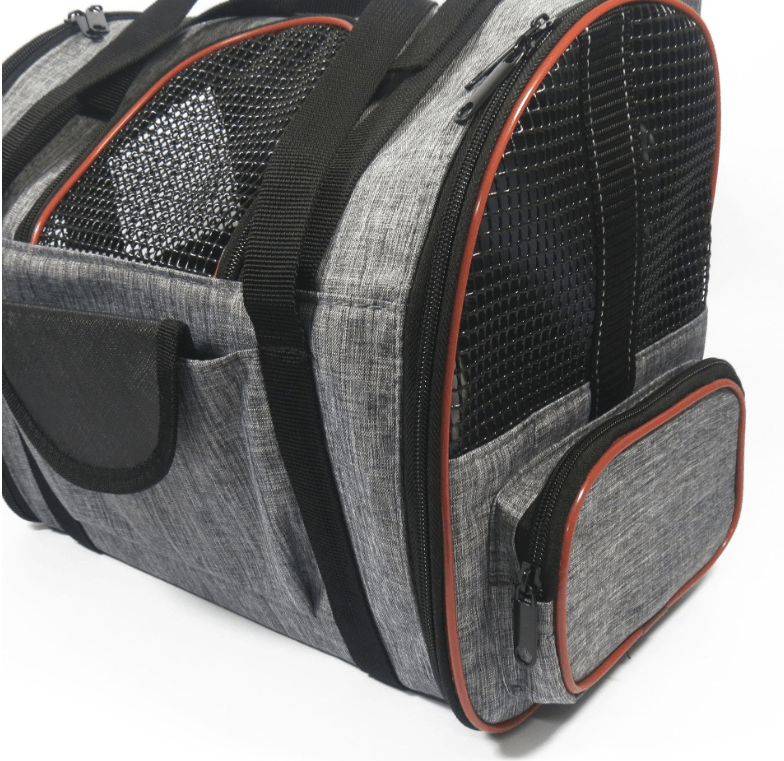 Detailed view of pockets and organization features of Pet Voyage Bag
