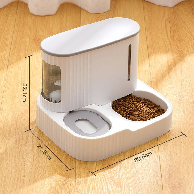 Pet Oasis Automatic Cat Fountain & Feeder in a stylish home setting