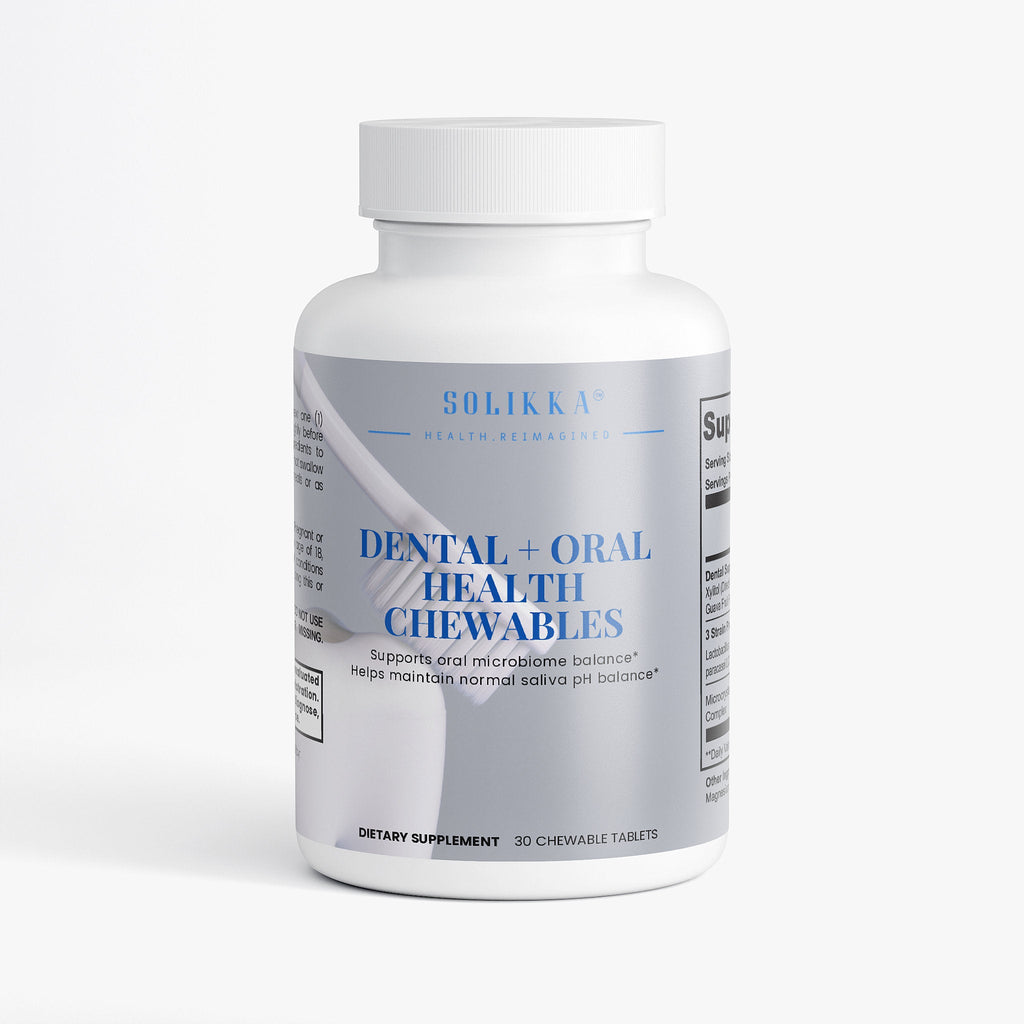 Front view of Natural Dental Chewables for Oral Care by Solikka