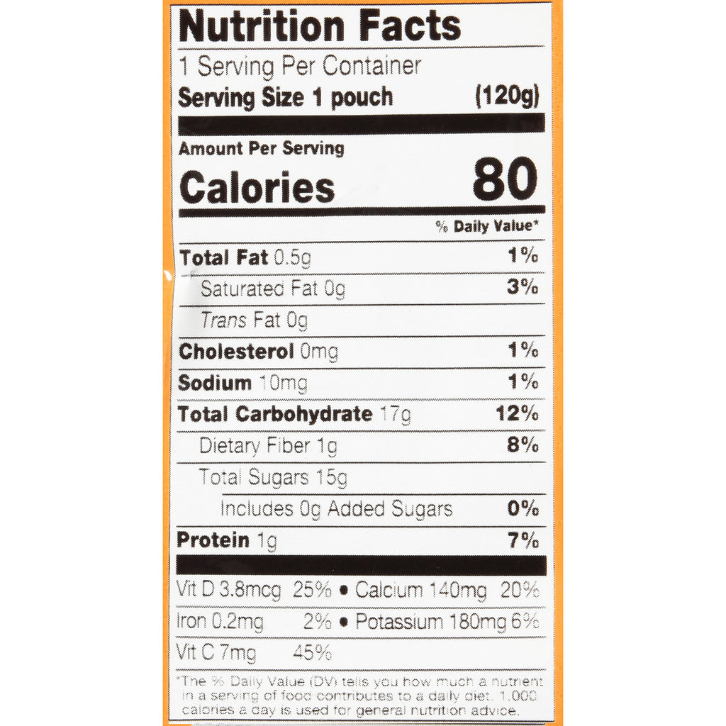 Gobingya Organic Peach Banana Juice pouch with fresh bananas and yogurt