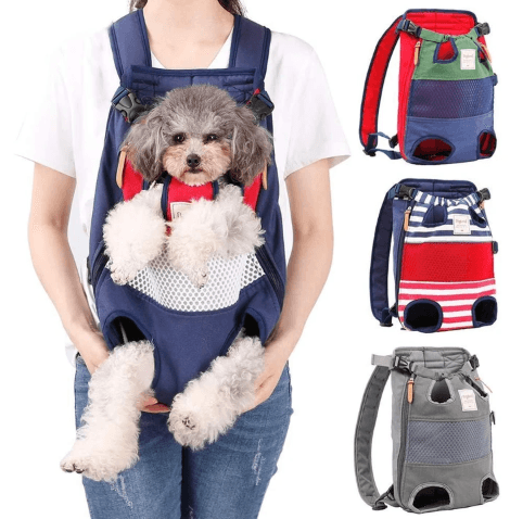 Ultimate Hands-Free Pet Carrier Backpack in outdoor setting with pet