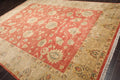 9'1'' x 12' Hand Knotted Wool Vegetable dyes Peshawar Oriental Area Rug Coral