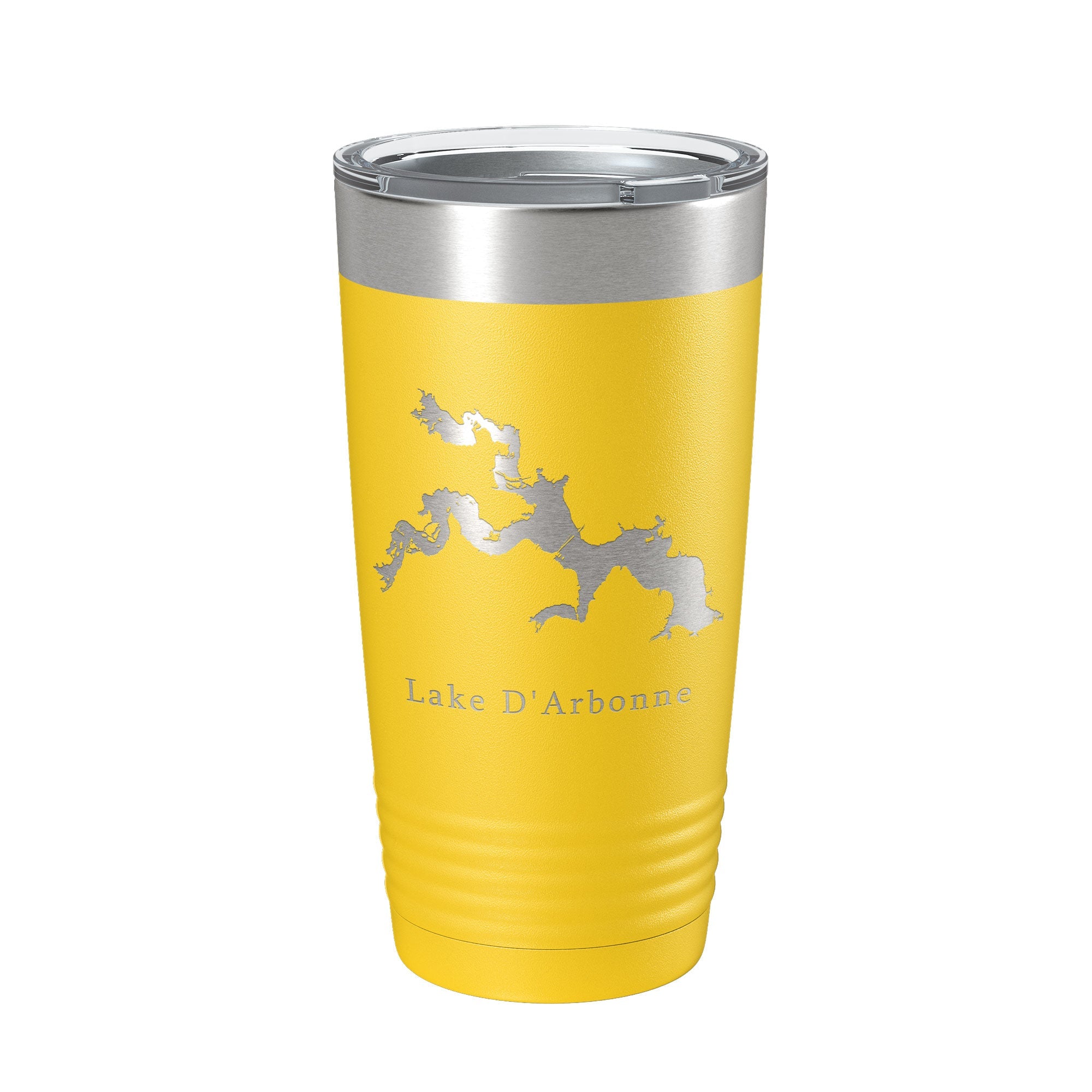Top view of Lake D'Arbonne Map Insulated Tumbler with lid closed