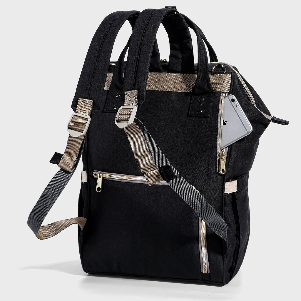 Insulated pocket of SUNVENO Flower-Embroidered Diaper Backpack for bottles