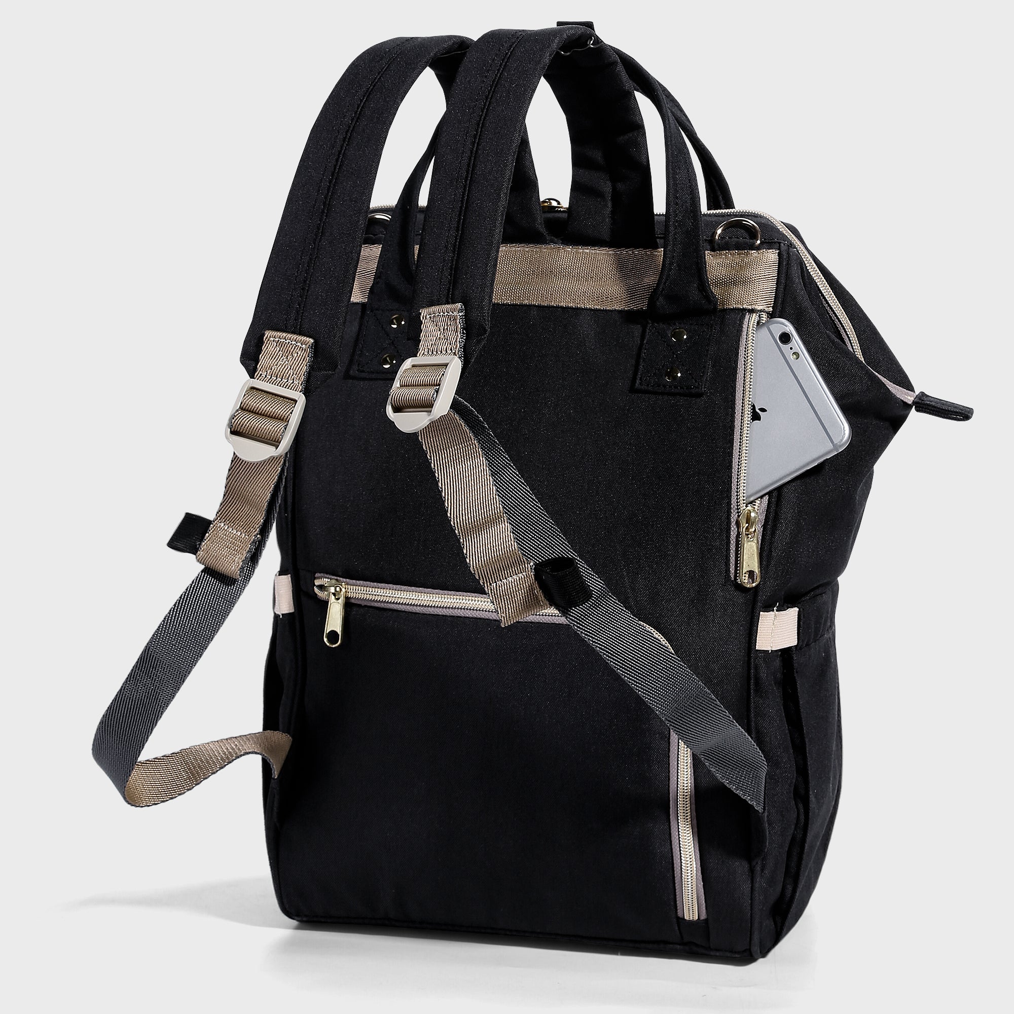 Insulated pocket of SUNVENO Flower-Embroidered Diaper Backpack for bottles