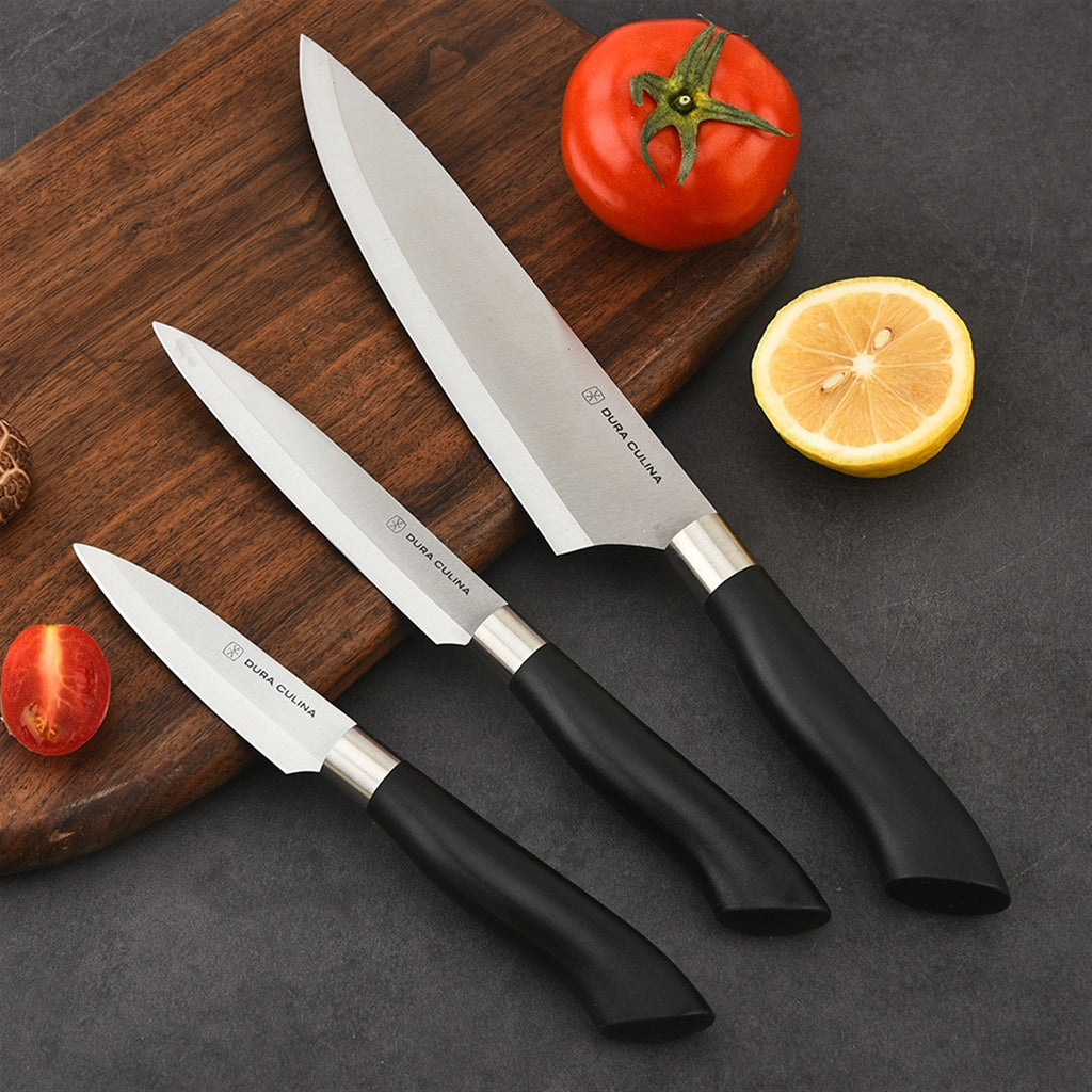 Lifestyle shot of Dura Living 5-Piece Kitchen Knife Set in action during meal prep