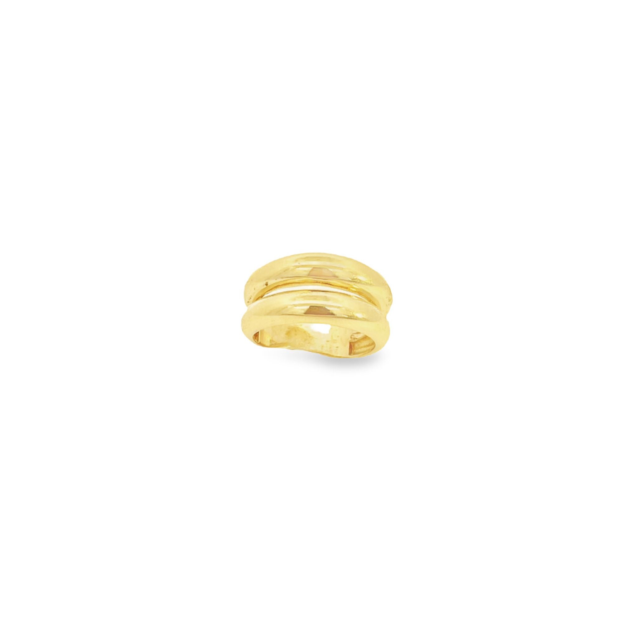 Side view of MIA Jewelry's 18K Gold Filled Double Coil Ring showcasing its unique design