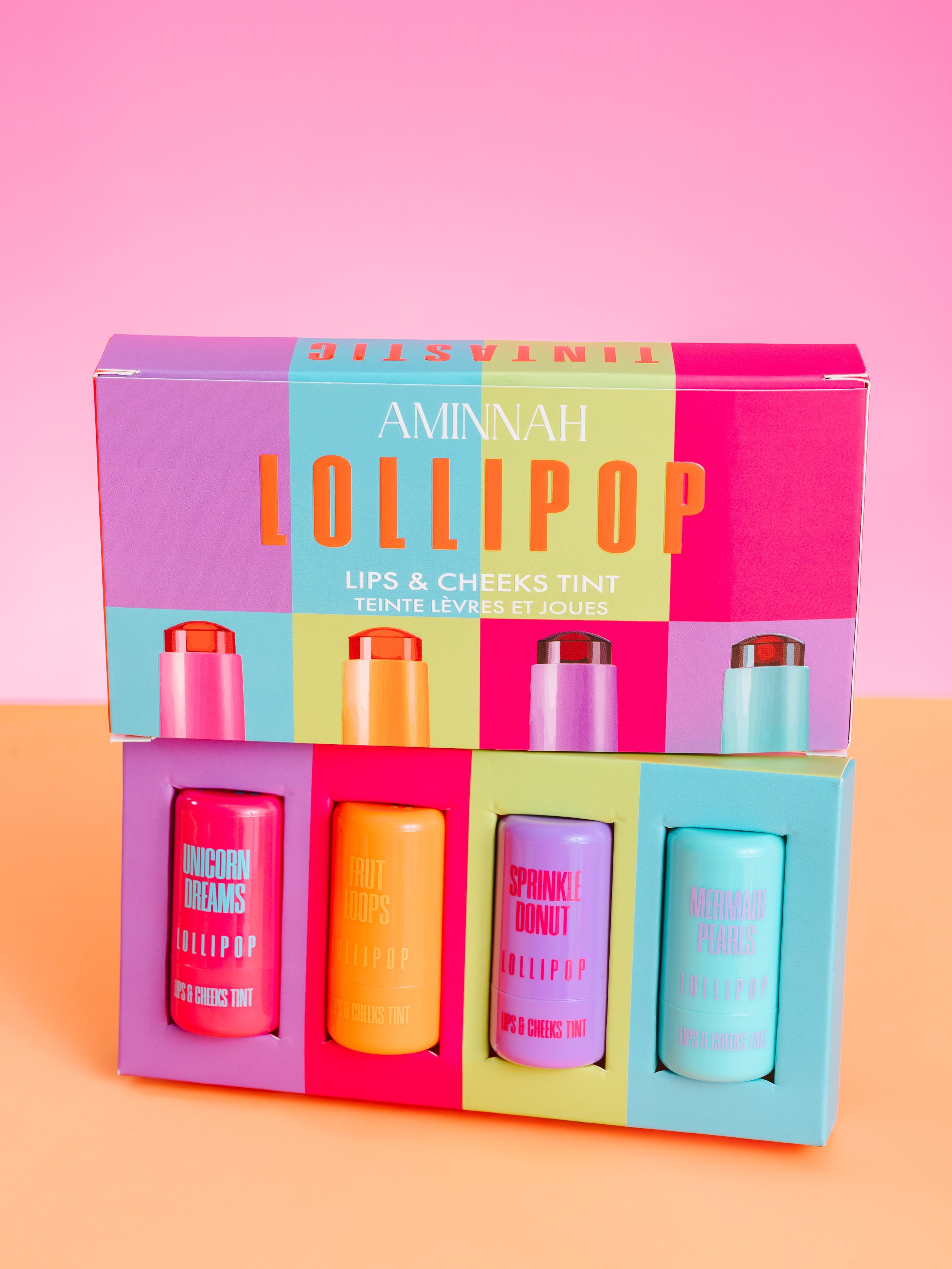 Mermaid Pearls shade showcased in AMINNAH LOLLIPOP Tint Gift Set