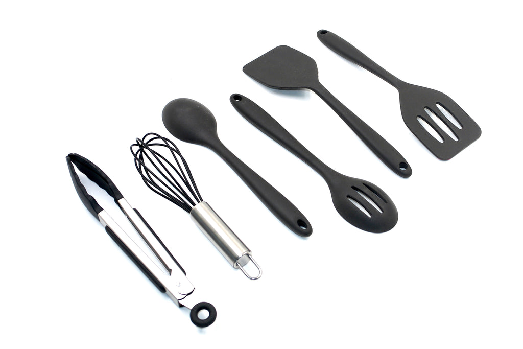 Complete view of 6-Piece Silicone Kitchen Tool Set by Dura Living