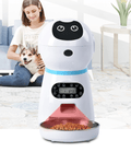 Happy dog eating from PawsomeFeed Automatic Pet Feeder