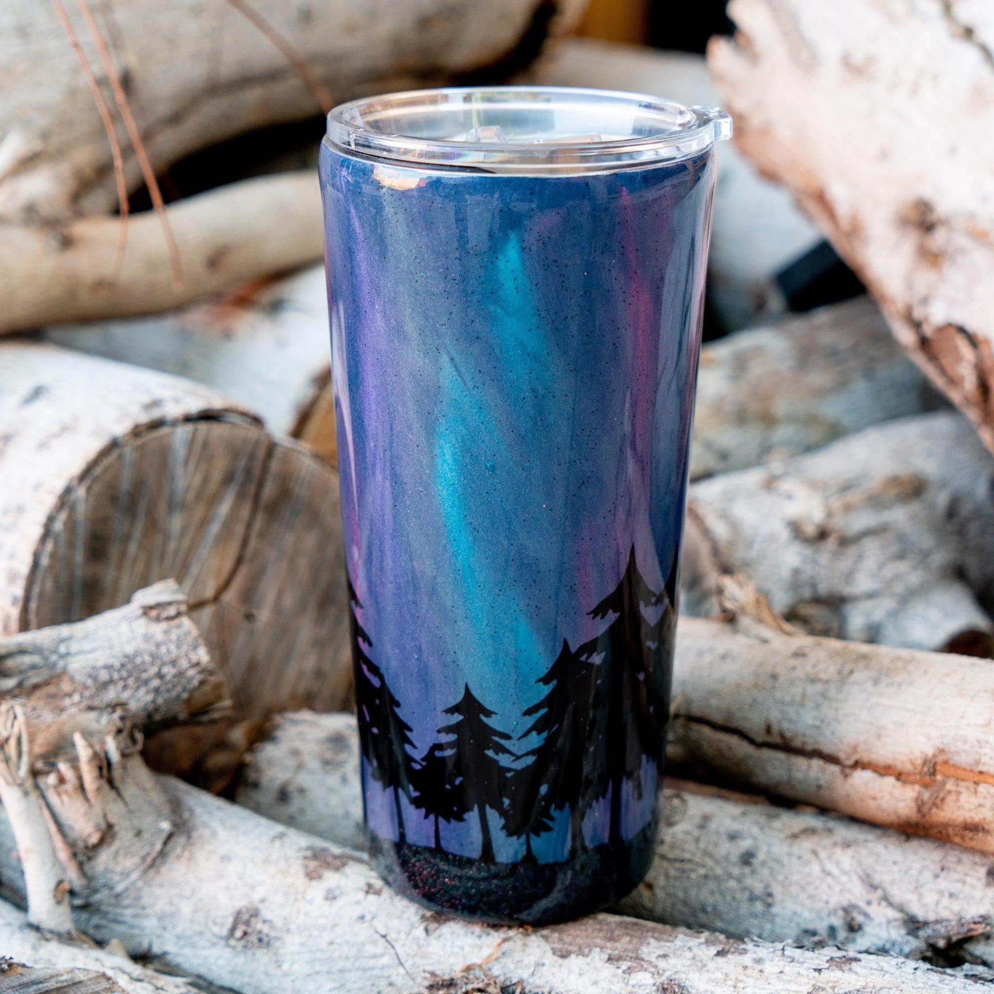 Side view of the Customizable 22oz Tapered Stainless Steel Tumbler