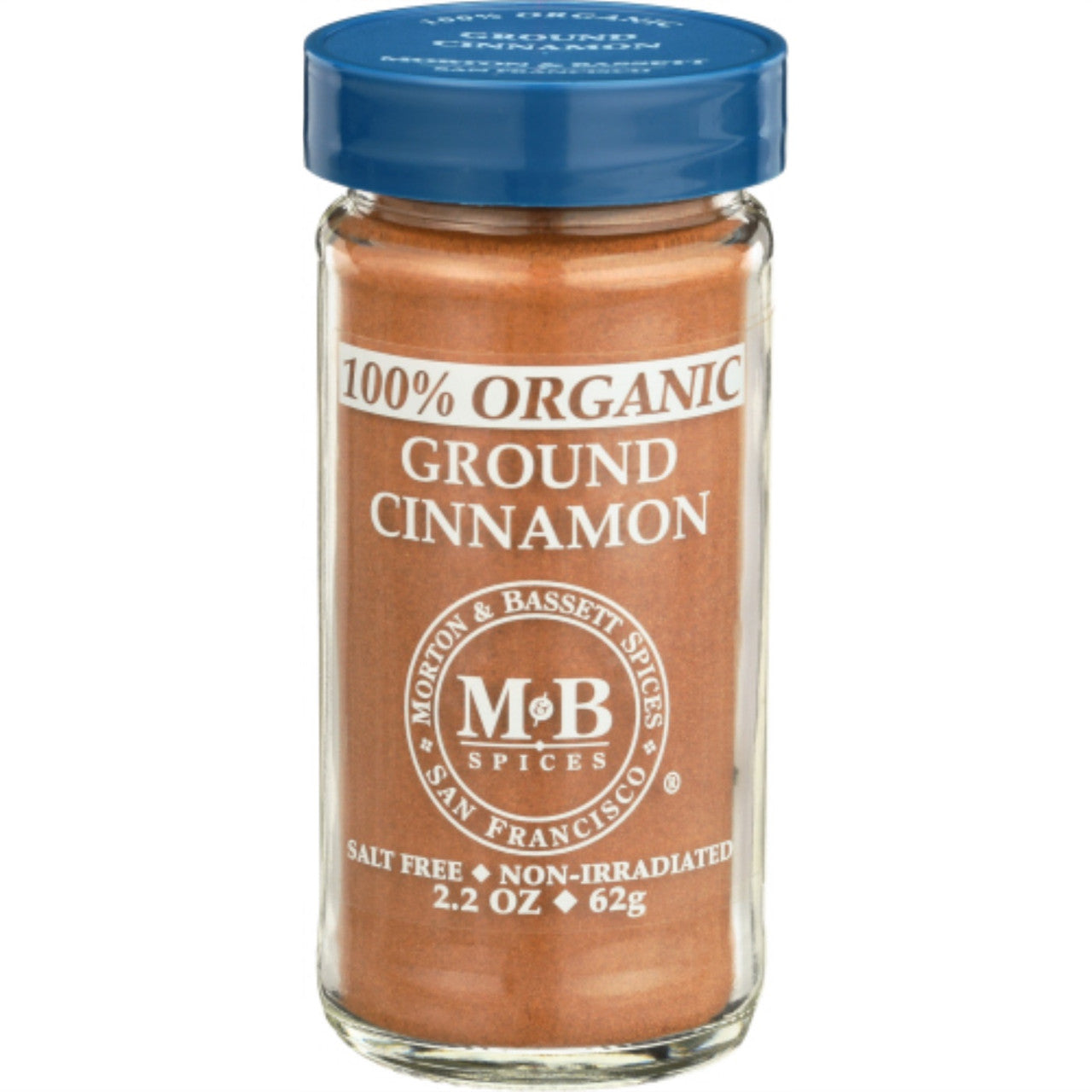 Premium Morton & Bassett Organic Ground Cinnamon jars showcasing rich spices