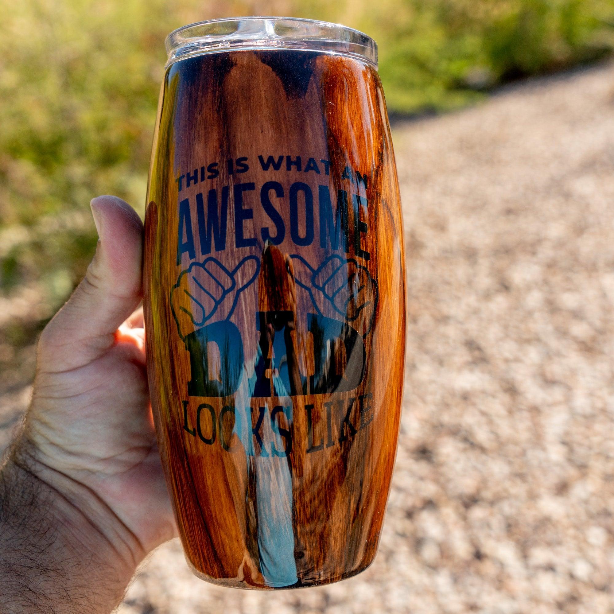 Top view of the sliding lid on 25oz Stainless Steel Barrel Tumbler