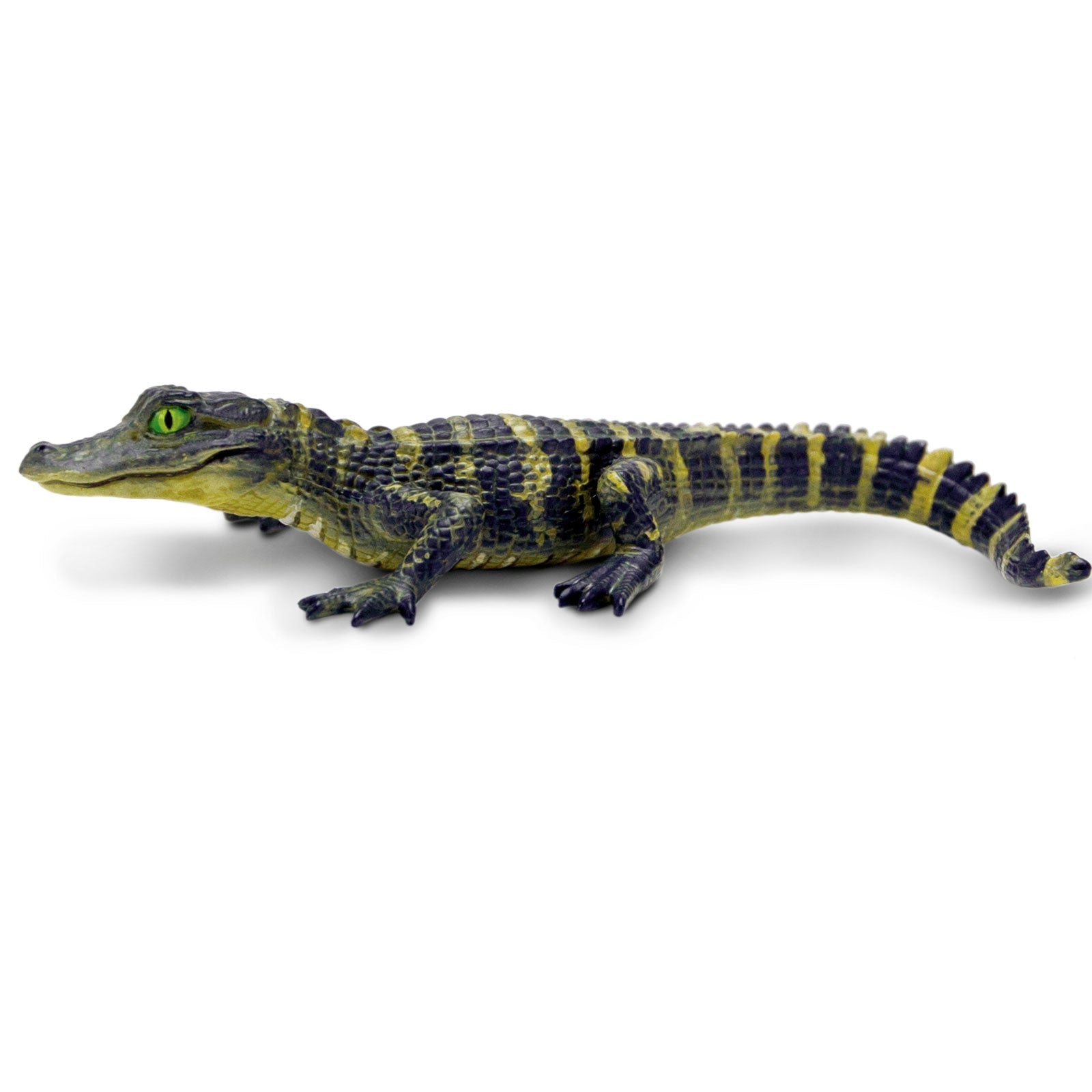 Side view of Lifelike Baby Alligator Figure showcasing details