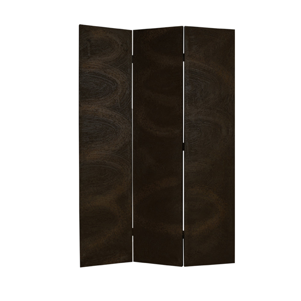 Elegant front view of 48" x 72" Black & Gold Canvas Room Divider Screen by Homeroots