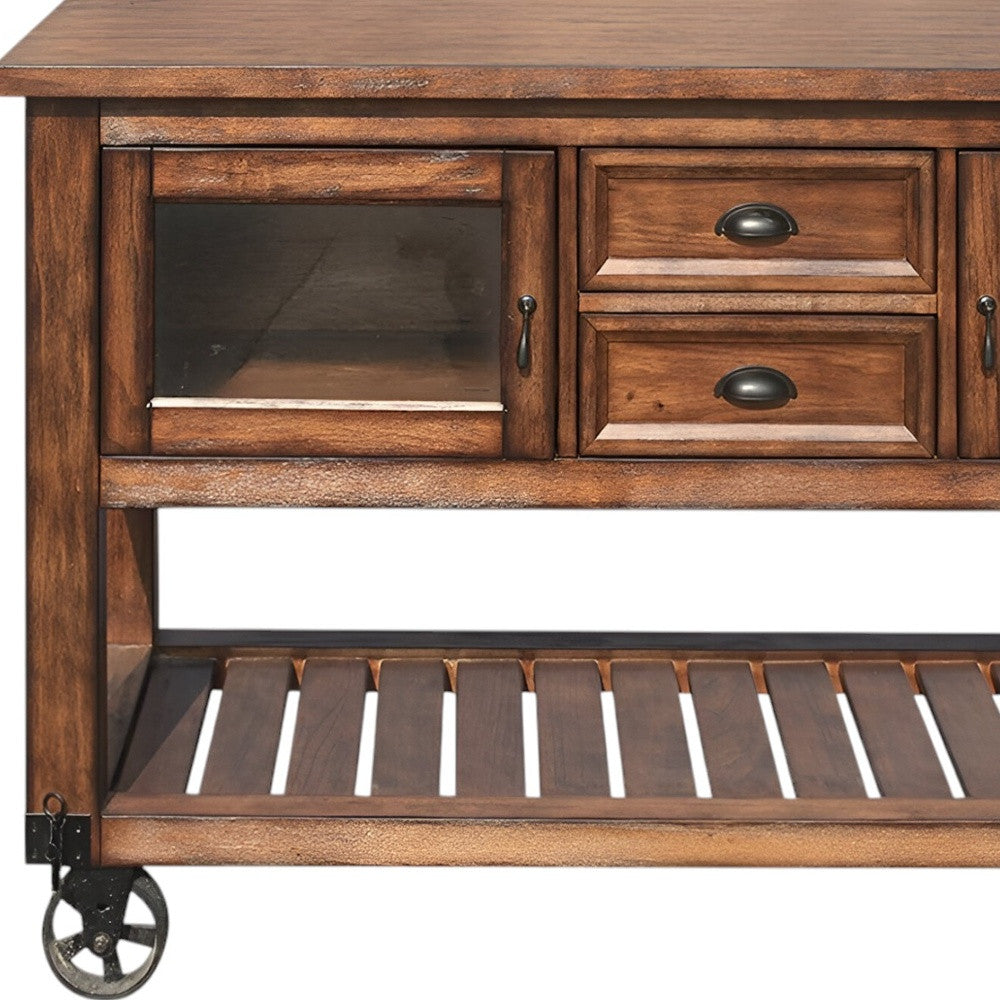 Top view displaying the ample surface area of the kitchen cart