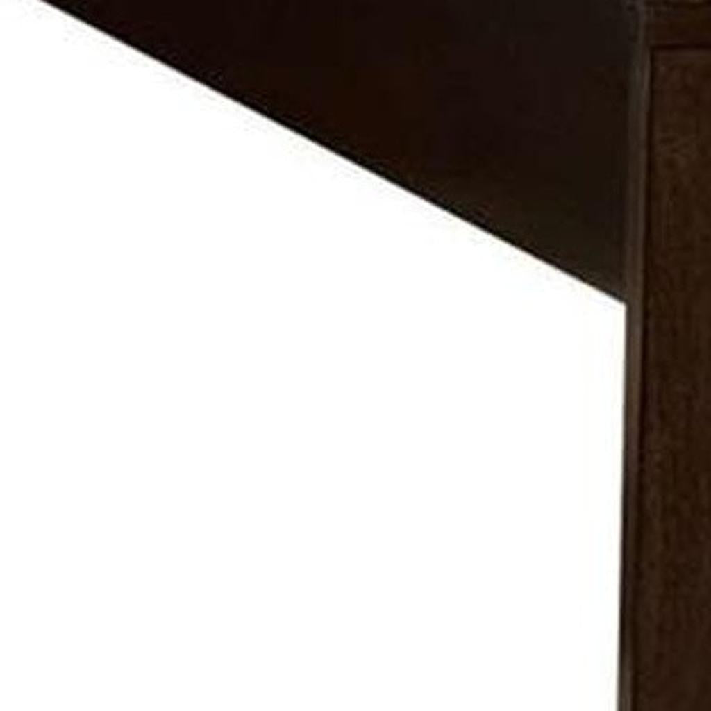 Close-up of the rich espresso finish on the Homeroots King Bed Frame