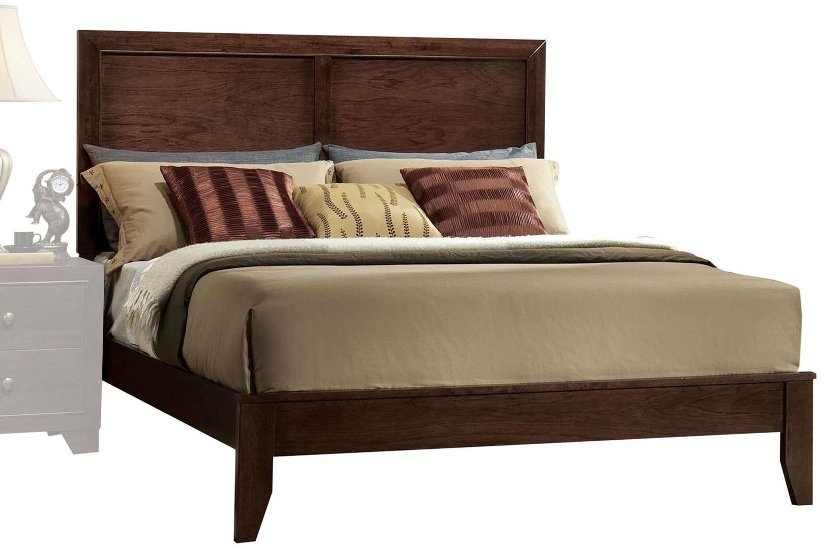 Overall look of the stylish Luxurious Espresso King Bed Frame in a bedroom setting