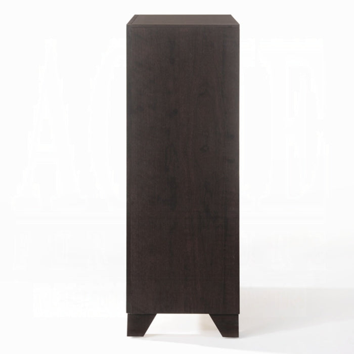 Interior view of a drawer in the 31-Inch Espresso Solid Wood Five Drawer Dresser