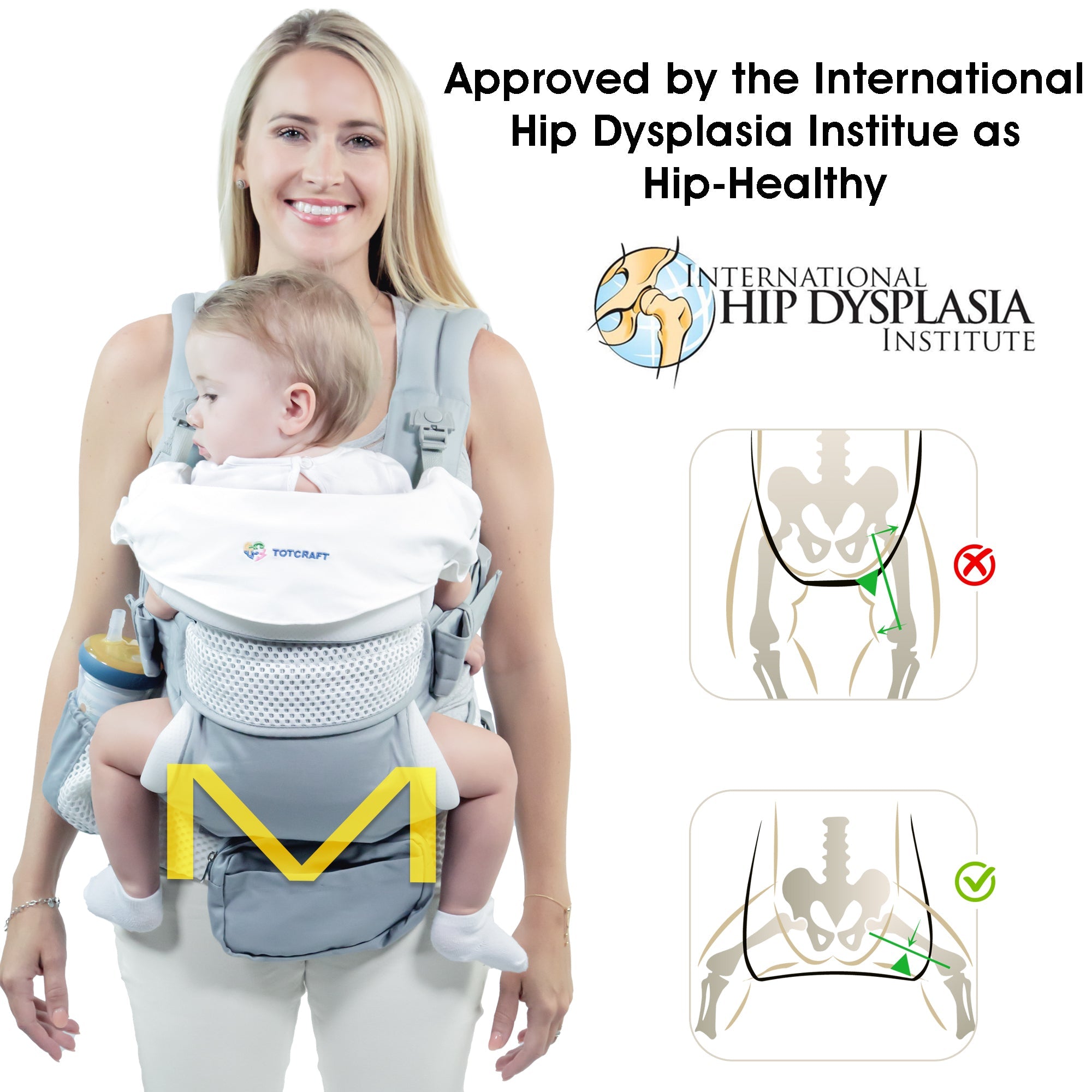 Side view showcasing the adjustable straps of TotCraft Baby Carrier